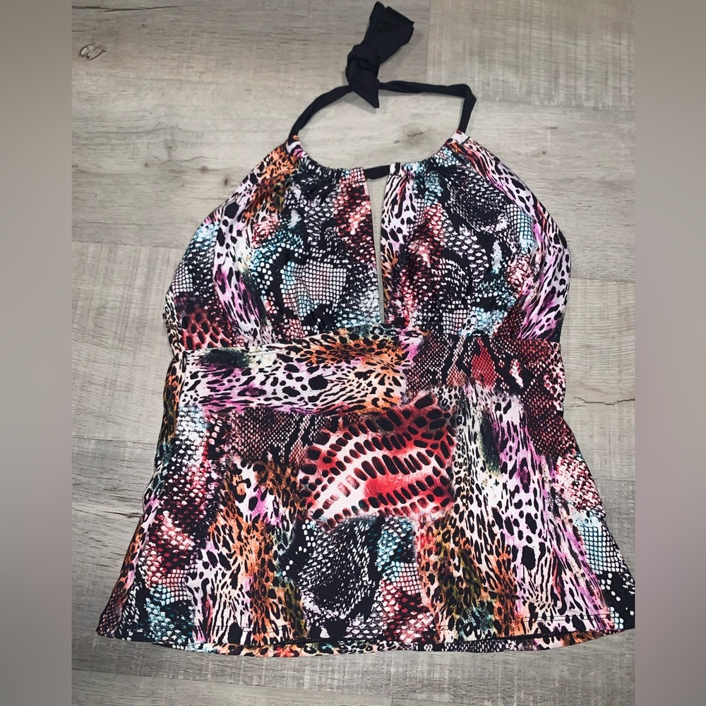 Kenneth Cole New York Multicolor Animal Print Bikini Top